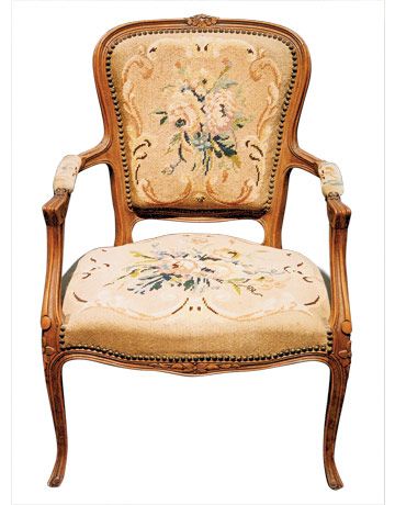 French Louis Xvi Style Armchair, French Style Armchair