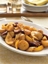 roasted potatoes with sausage onions and lemons