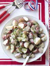 potato salad with sprouts and cream