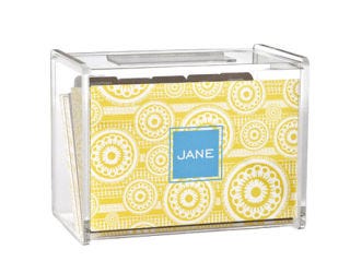 yellow recipe card box
