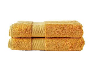 yellow bath towels