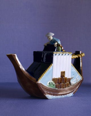 george jones teapot with boat design