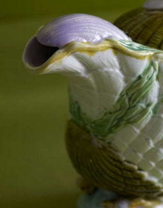 tea set with shell and seaweed spout