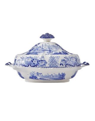 blue and white serving dish