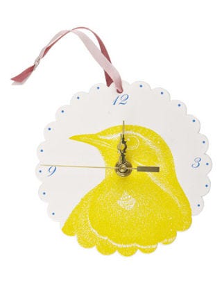 yellow bird clock
