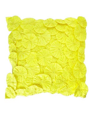 yellow yo-yo pillow
