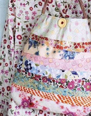 floral fabric tote bag