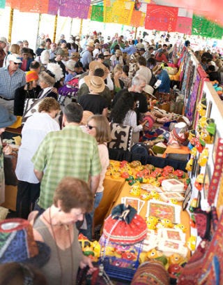 tents at santa fe's international folk art market