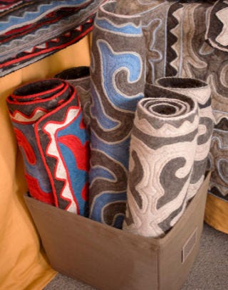 felt rugs from kyrgyzstan