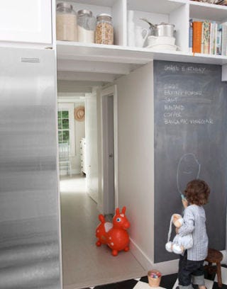 kitchen with chalkboard wall