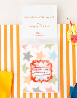 birthday party invitation stars