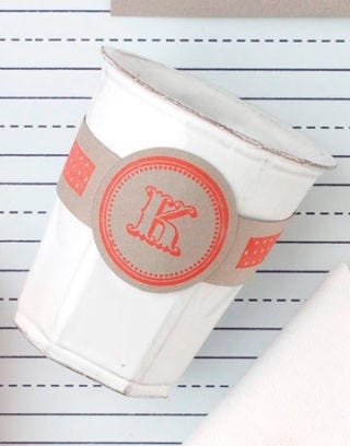 potluck place card cup