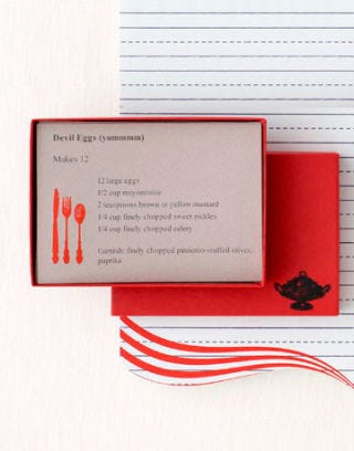 potluck recipe card red