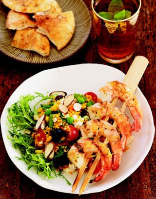couscous salad with grilled shrimp