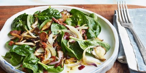 Spinach Salad with Bacon and Roasted Mushrooms Recipe