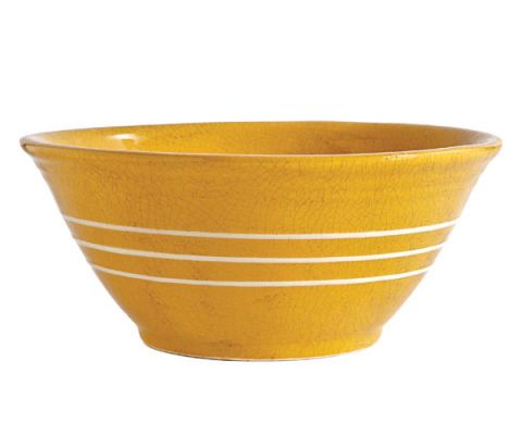 yellow pottery bowls