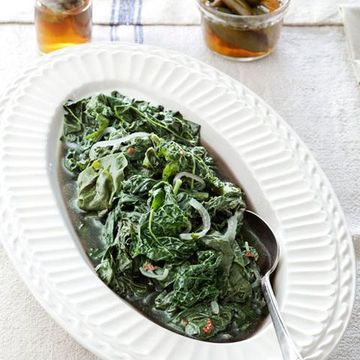 braised early spring greens