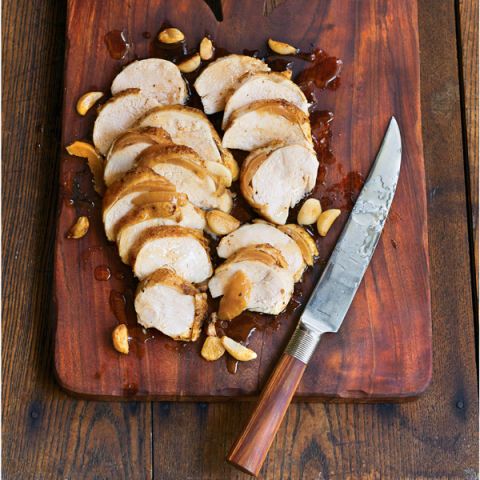 honey roasted chicken breasts with preserved lemon and garlic