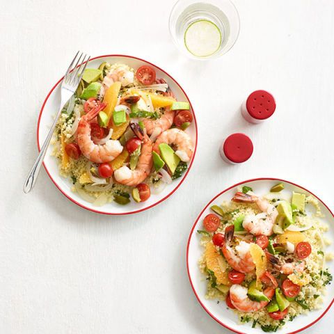 zesty shrimp salad with couscous