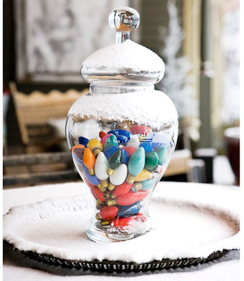 colorful lightbulbs in a glass jar