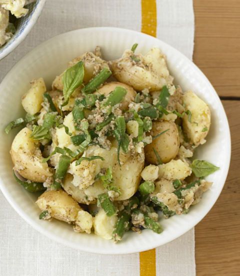 mediterranean potato salad with haricot verts
