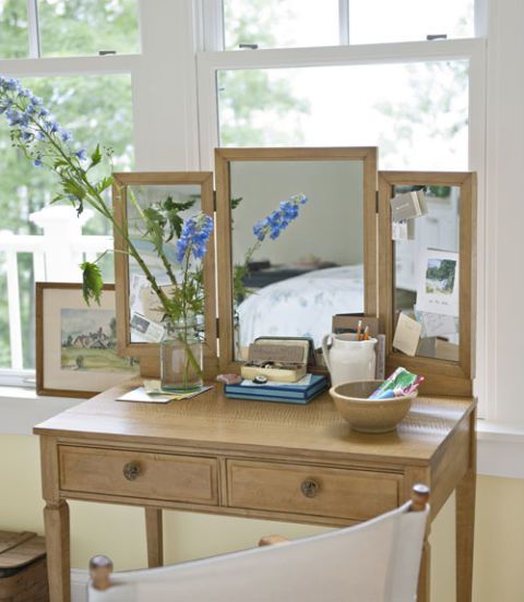 The vanity in the master bedroom was passed down  from Liz's grandmother