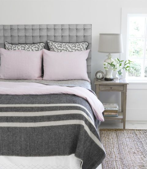 pink and gray bedroom