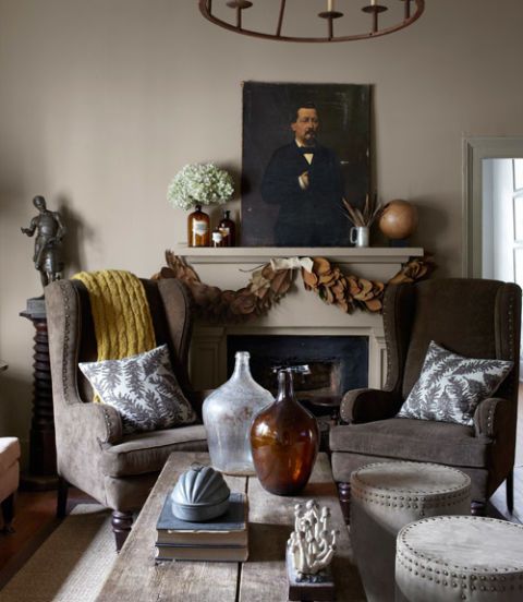 gray country living room