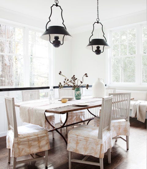 white dining room