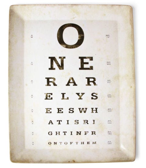 eye chart tray