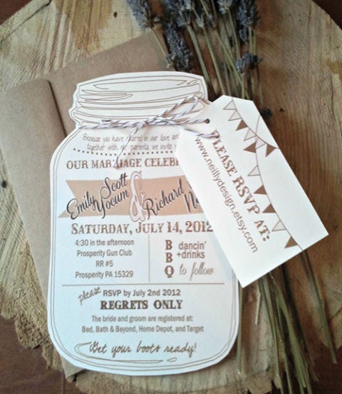 mason jar wedding invitation
