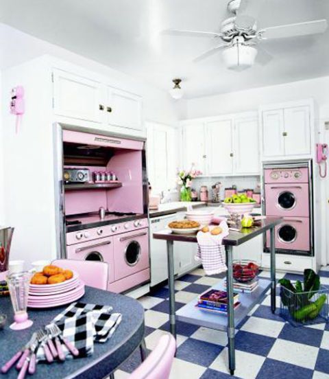 Pink Retro  Kitchen  Decorating  Ideas Vintage  Kitchen  Decor 