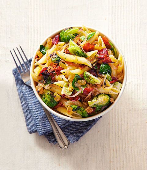 bacon and brussels sprout penne