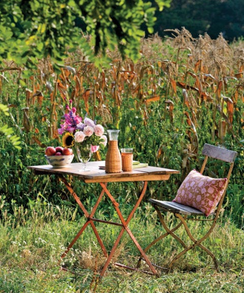bistro chair and table outside