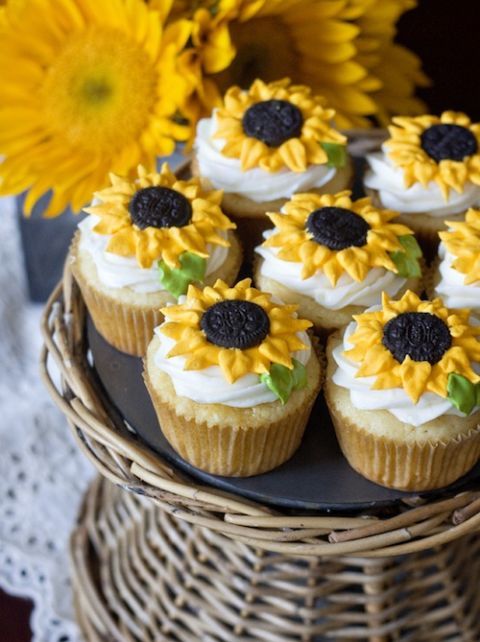 Sunflower Cupcakes Dessert Ideas