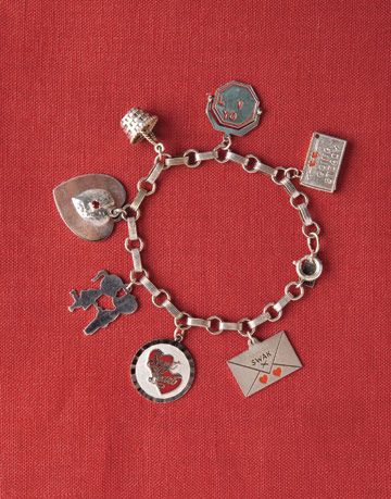antique silver charm bracelet