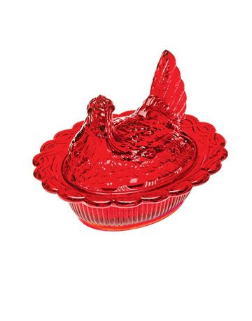 red hen candy dish