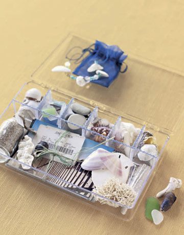 memory box with beach mementos