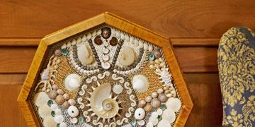 side table decorated with shells