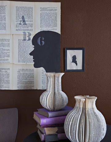 book pages as vases
