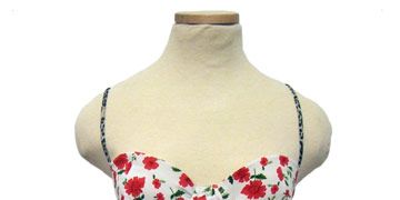 red floral swimsuit