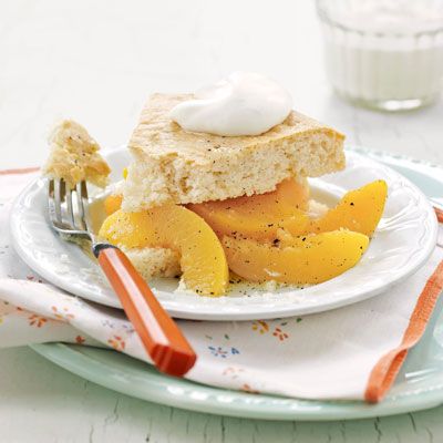 shortcake with peaches and cream