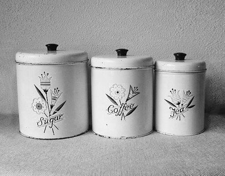 vintage metal kitchen canisters