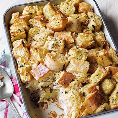 savory bread pudding with fresh chives