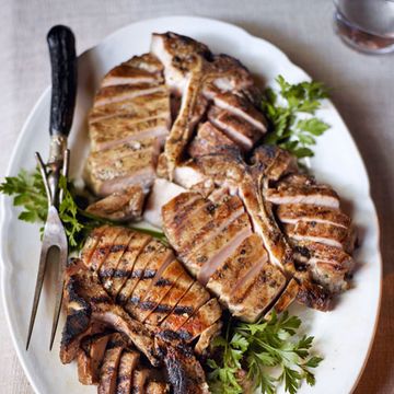grilled pork chops with scallion herb sauce