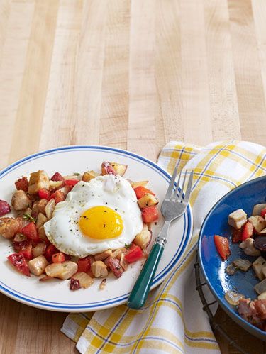 turkey hash with sunny side up eggs
