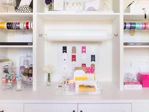 Most Organized Gift Wring Station Ever Storage 1 Pick Storage Solutions That Keep Your Work Area Clear The Built In Shelves And Cabinets This Room Offered A Ready Made Solution For Keeping Supplies
