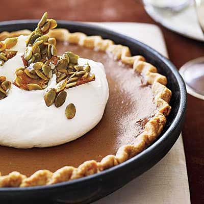 pumpkin pie with maple whipped cream
