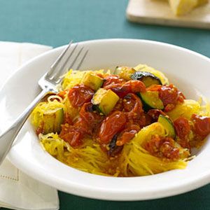 roasted spaghetti squash tomatoes and zucchini