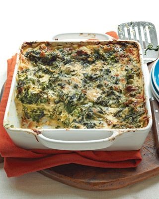 creamy spinach and broccoli lasagna